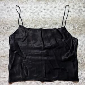 Zara Cami Crop Satin Buttons Adjustable Spaghetti Strap tank top medium